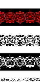 Vector illustration abstract native north american seamless pattern border