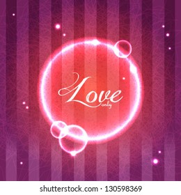 Vector illustration with abstract neon circle in bright background