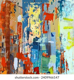 Vector Illustration Abstract Network Design Intricate Collage Splash Multiple Colors Modern Painting