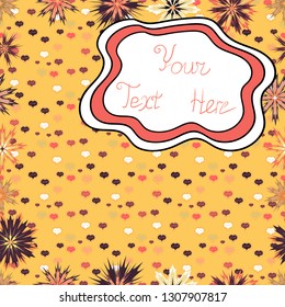 Vector illustration. Abstract nice background. Yellow, pink and white on colors. Doodles pattern for wrapping paper.