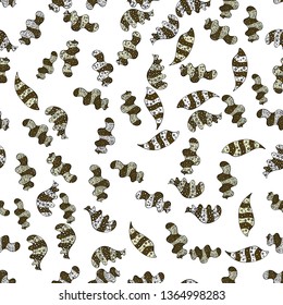 Vector illustration. Abstract nice background. White, brown and black on colors. Doodles pattern for wrapping paper.