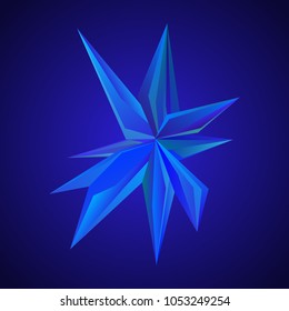 Vector illustration of an abstract object with spikes consisting of triangular polygons