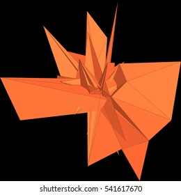Vector illustration of an abstract object with spikes consisting of triangular polygons