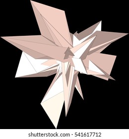 Vector illustration of an abstract object with spikes consisting of triangular polygons