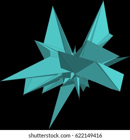 Vector illustration of an abstract object with spikes consisting of triangular polygons