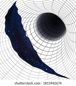 vector illustration abstract open hole and cosmos