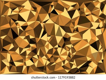 Vector illustration, abstract orange background in modern style, geometric color lowpoly pattern with triangles