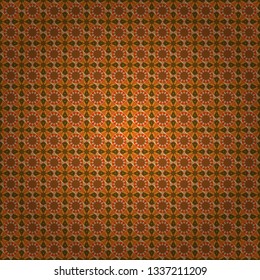 Vector illustration. Abstract orange, brown and green image with a squares. Digital art abstract seamless pattern.