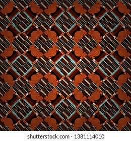 Vector illustration. Abstract orange, red and black image with a squares. Digital art abstract seamless pattern.