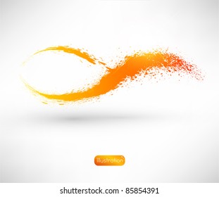 Vector Illustration Of Abstract Orange Wave