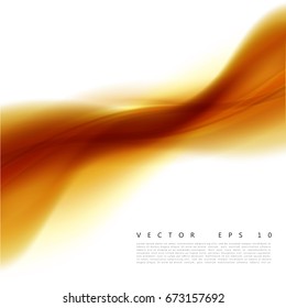 Vector illustration of an abstract orange wavy background. A smooth layered yellow-orange wave, line. Design element