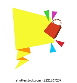 Vector illustration abstract origami speech bubble