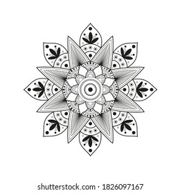 Vector illustration of abstract ornament isolated on white background. Mandala. Eps 10.