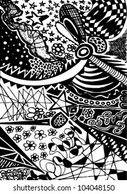 A vector illustration of an abstract ornamental drawing.