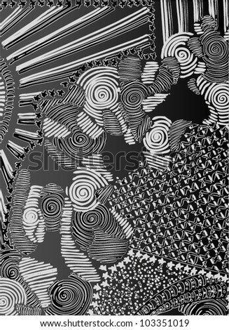 A vector illustration of an abstract ornamental drawing.
