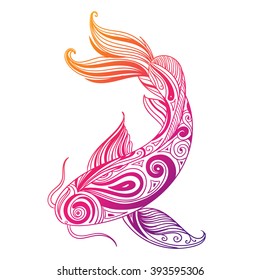 Vector Illustration of an Abstract Ornamental Fish