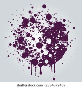 A vector illustration with abstract paint splatters on a light-colored background