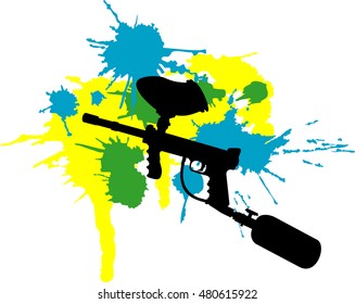 Vector illustration of abstract  paintball gun