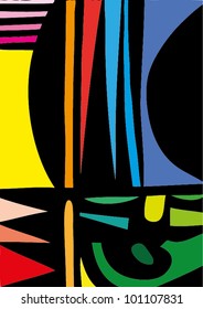 Ilustración vectorial de una pintura abstracta.