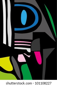 A vector illustration of an abstract painting.