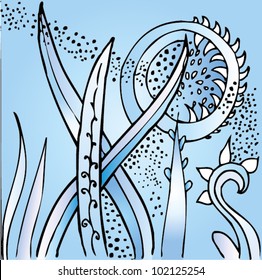 A vector illustration of an abstract painting.
