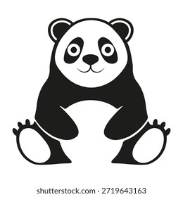 Ilustración vectorial de la silueta Abstractas del oso panda aislado fondo transparente. Arte de oso de bambú perfecto para la impresión de la camiseta. Elegante corte Panda. EPS 10