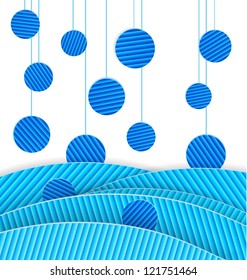 Vector illustration of abstract paper crafted background with blue dots