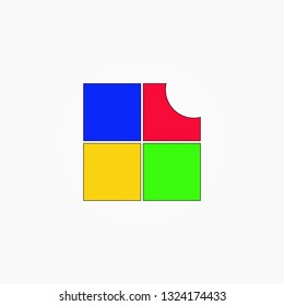 Vector illustration of abstract party Background with funky colorful square blocks