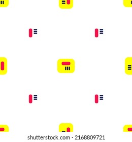 Vector illustration. Abstract pattern of multicolored blocks on white background on white background. Retro style, vintage, baby clothes, mechanisms.