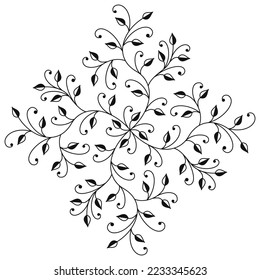 Ilustración vectorial. Patrón abstracto en un fondo blanco. Plantas.