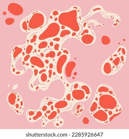 Vector illustration. Abstract pattern of shapes inspired by ocean, sea, waves, liquid and summer. Modern style, colorful, and trendy for prints, posts, textiles, cards, communication... 