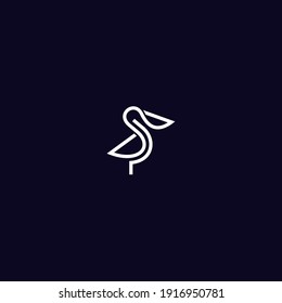 vector illustration of abstract pelican