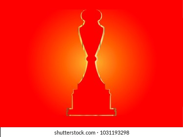vector illustration abstract people logo icon. Academy award icon in flat style isolated or red background, gold Silhouette statue icon. Films and cinema symbol stock 