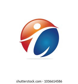 Vector Illustration : Abstract People Logo Template 