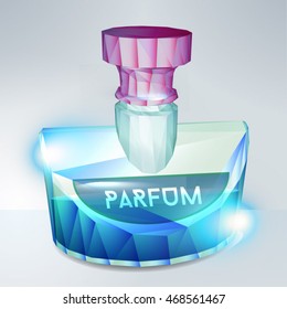 Vector illustration of the abstract perfume bottle, simple art for web and print design appealing for beauty and fashion theme.