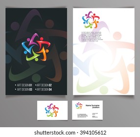 vector illustration abstract person of the elegant lines of the design concept for the logo associated with the business people, health, sports, assistance