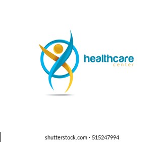 vector illustration abstract person of the elegant lines of the design concept for the logo associated with the business people, health, sports, assistance