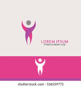 vector illustration abstract person of the elegant lines of the design concept for the logo associated with the business people, health, sports, assistance

