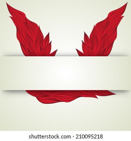 Vector illustration of abstract petals on a light background for text