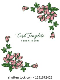 Vector illustration abstract pink flower frame for invitation card template