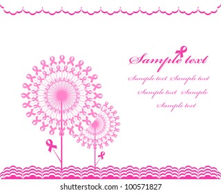 vector illustration of an abstract pink Support Ribbon  background