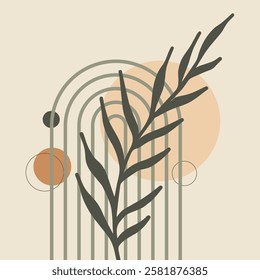 Vector illustration of abstract plant design for wall frames, canvas prints, poster, home decor, cover art, wallpaper.