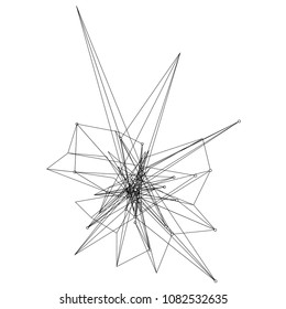 Vector illustration of an abstract plexus structure forming a complex geometric pattern. Network connection between dots and lines