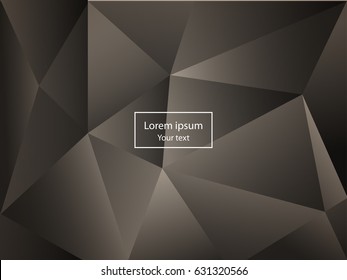 Vector illustration abstract polygon background on dark color.