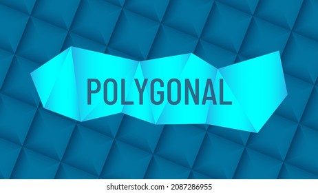 ilustración vectorial del fondo poligonal abstracto en colores azules con texto