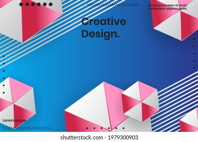 Vector illustration of Abstract Polygons and Lines on Vector Background. vector abstract gradient illustration. Perfect for backgrounds for magazine cover, Banner, Poster, Wallpaper.