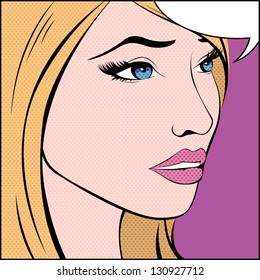 Vector Illustration of an Abstract Pop Art Woman