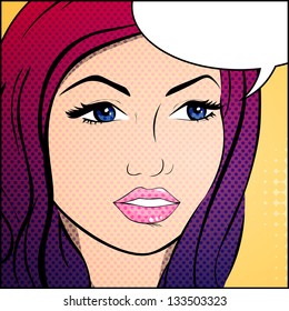 Vector Illustration of an Abstract Pop Art Woman