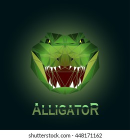 vector illustration abstract portrait of a alligator