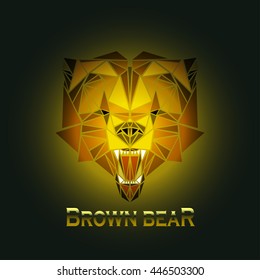vector illustration abstract portrait of a brown bear